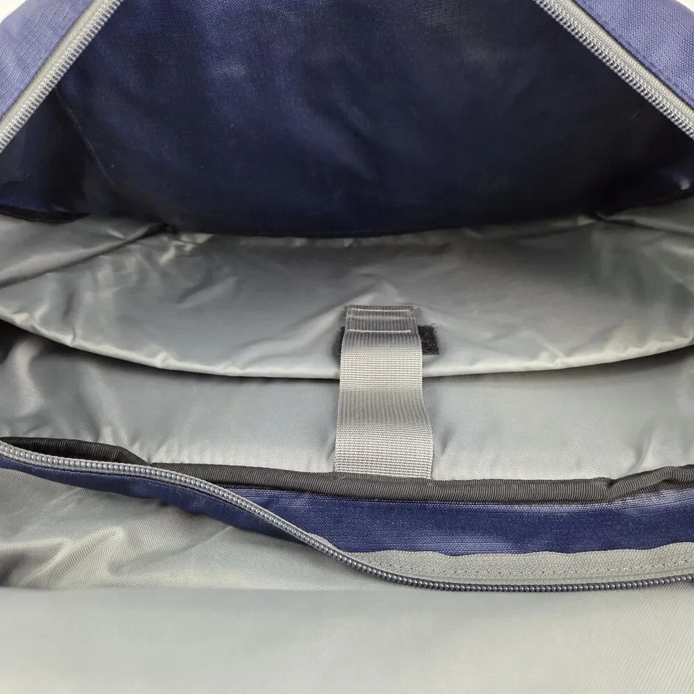 LL Bean Vintage Blue Gray Padded Laptop Messenger Shoulder Bag Briefcase